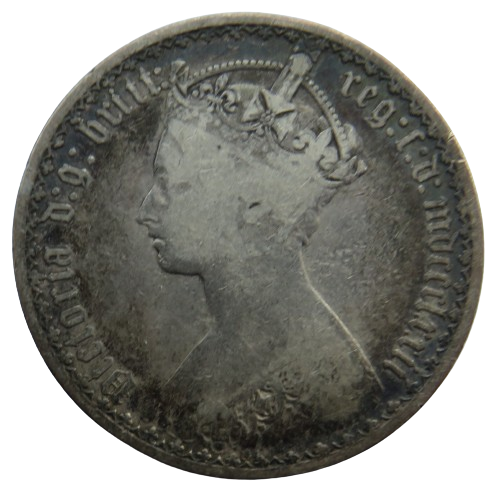1872 Queen Victoria Silver Gothic Florin Coin - Great Britain