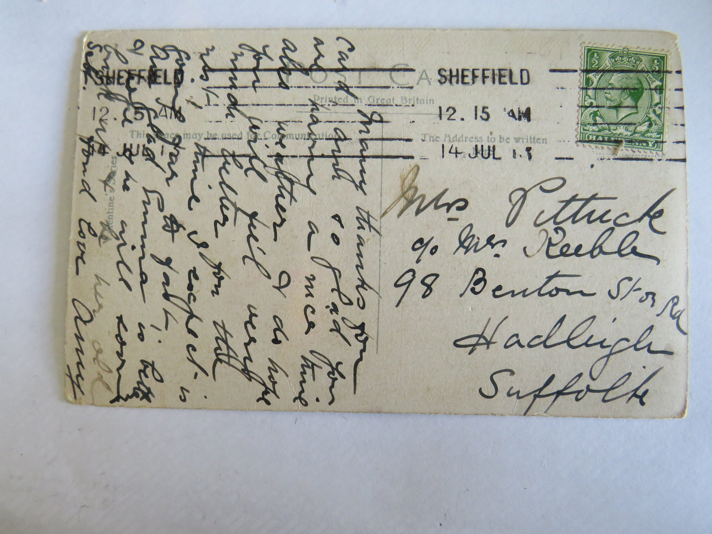 Vintage Postcard of New Post Office Sheffield 1913
