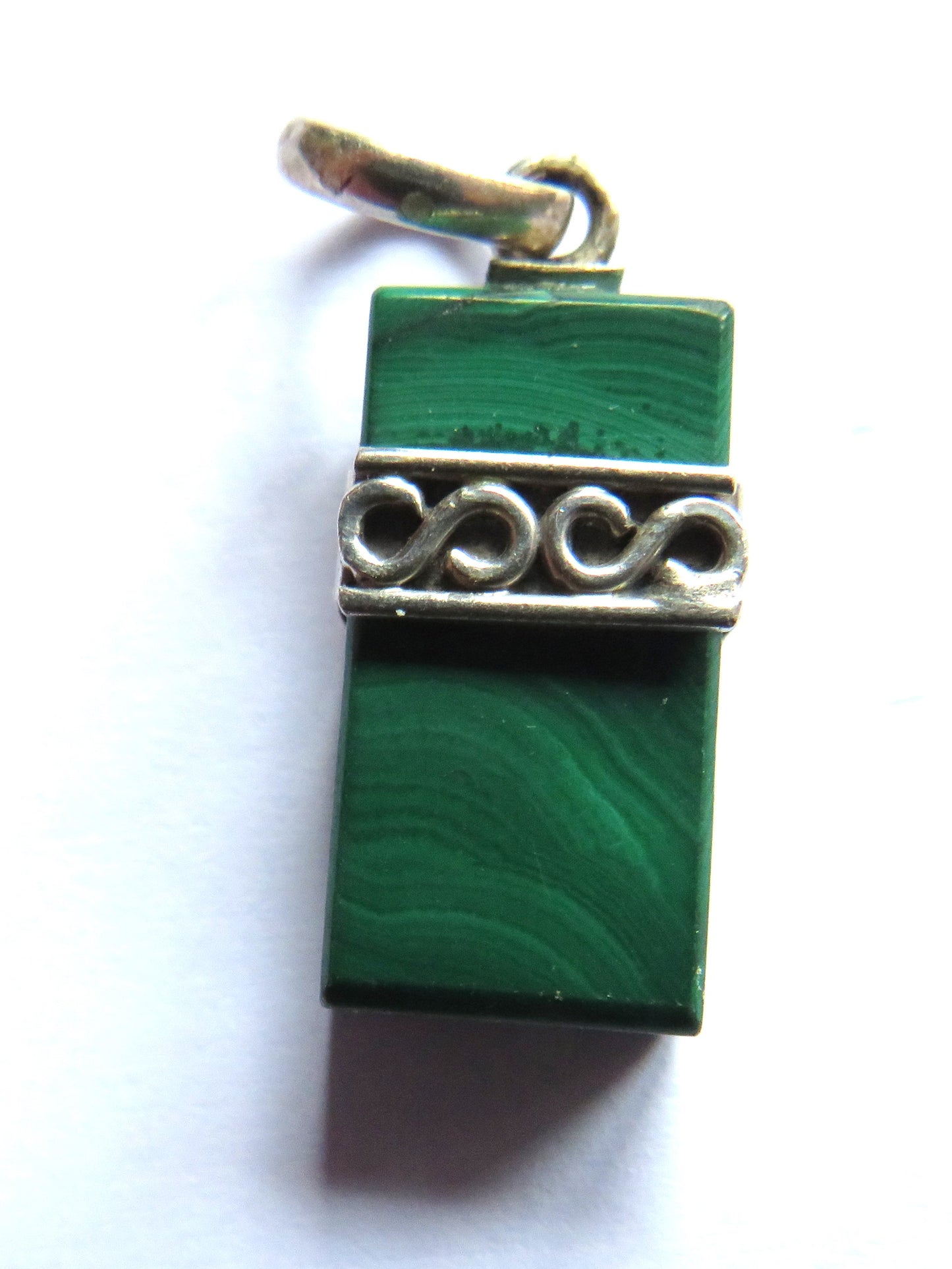 Vintage Silver & Malachite Pendant