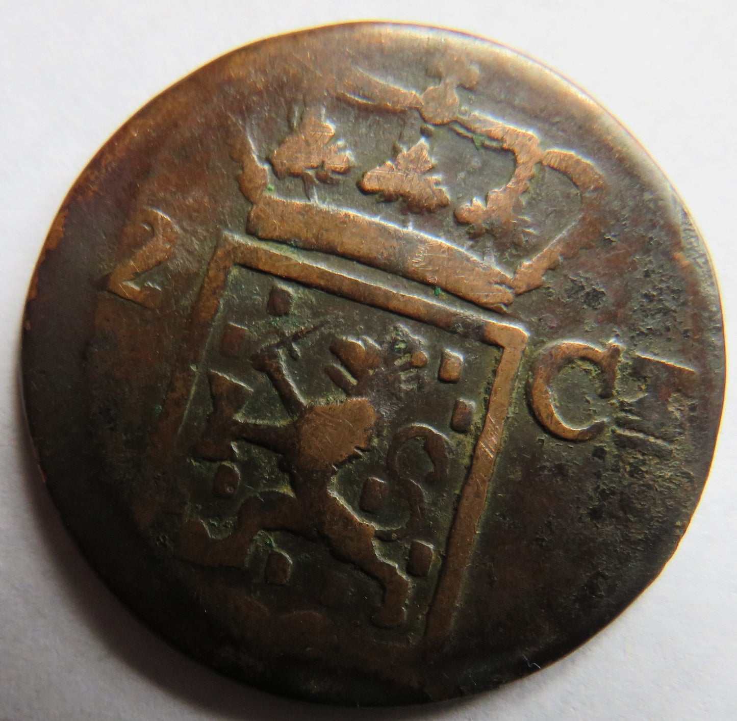 1836-J Netherlands East Indies Sumatra Island 2 Cents Coin
