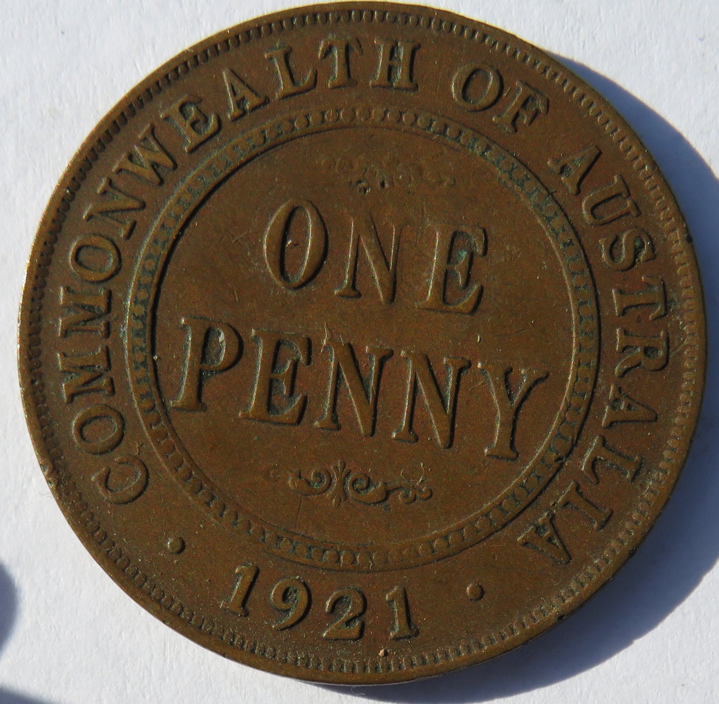 1921 King George V Australia One Penny Coin