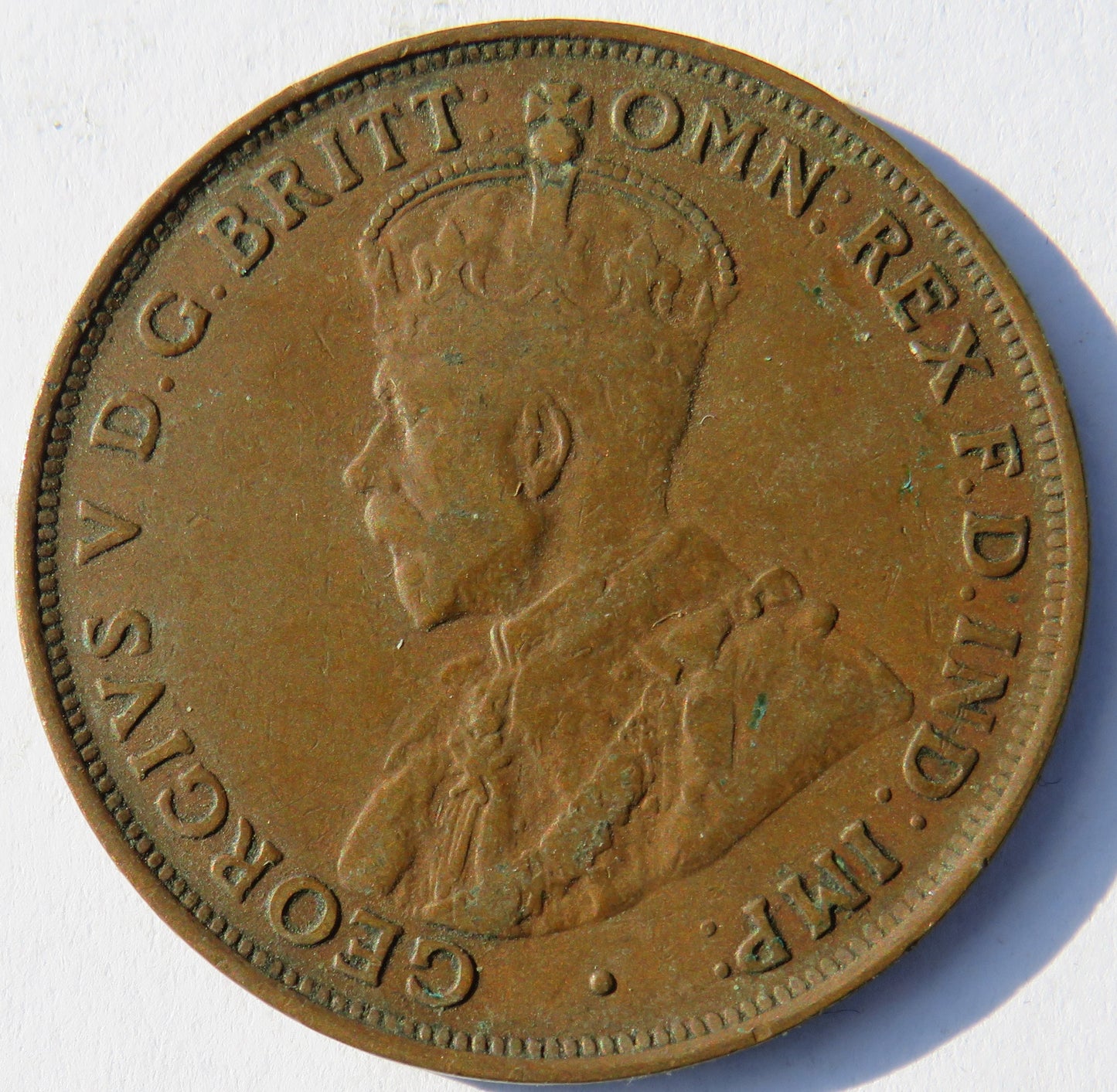 1921 King George V Australia One Penny Coin
