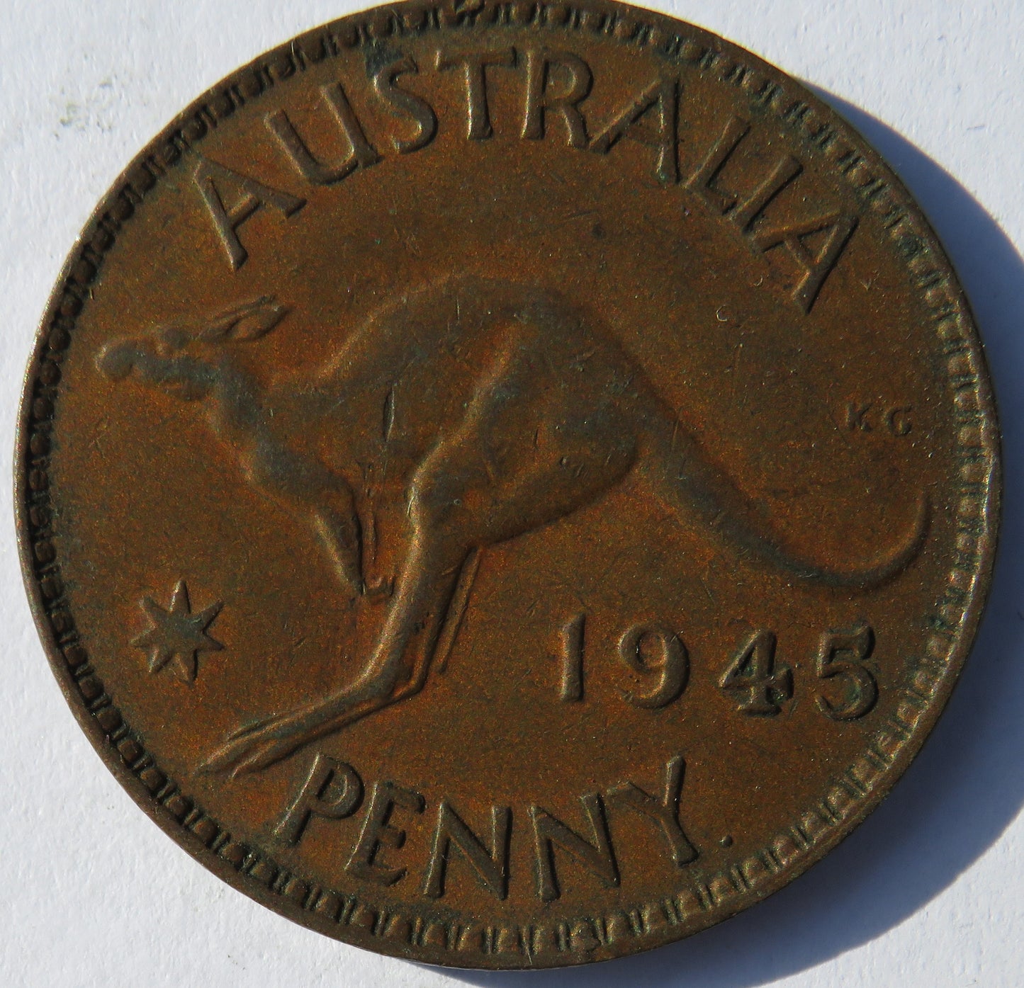 1945 King George VI Australia One Penny Coin