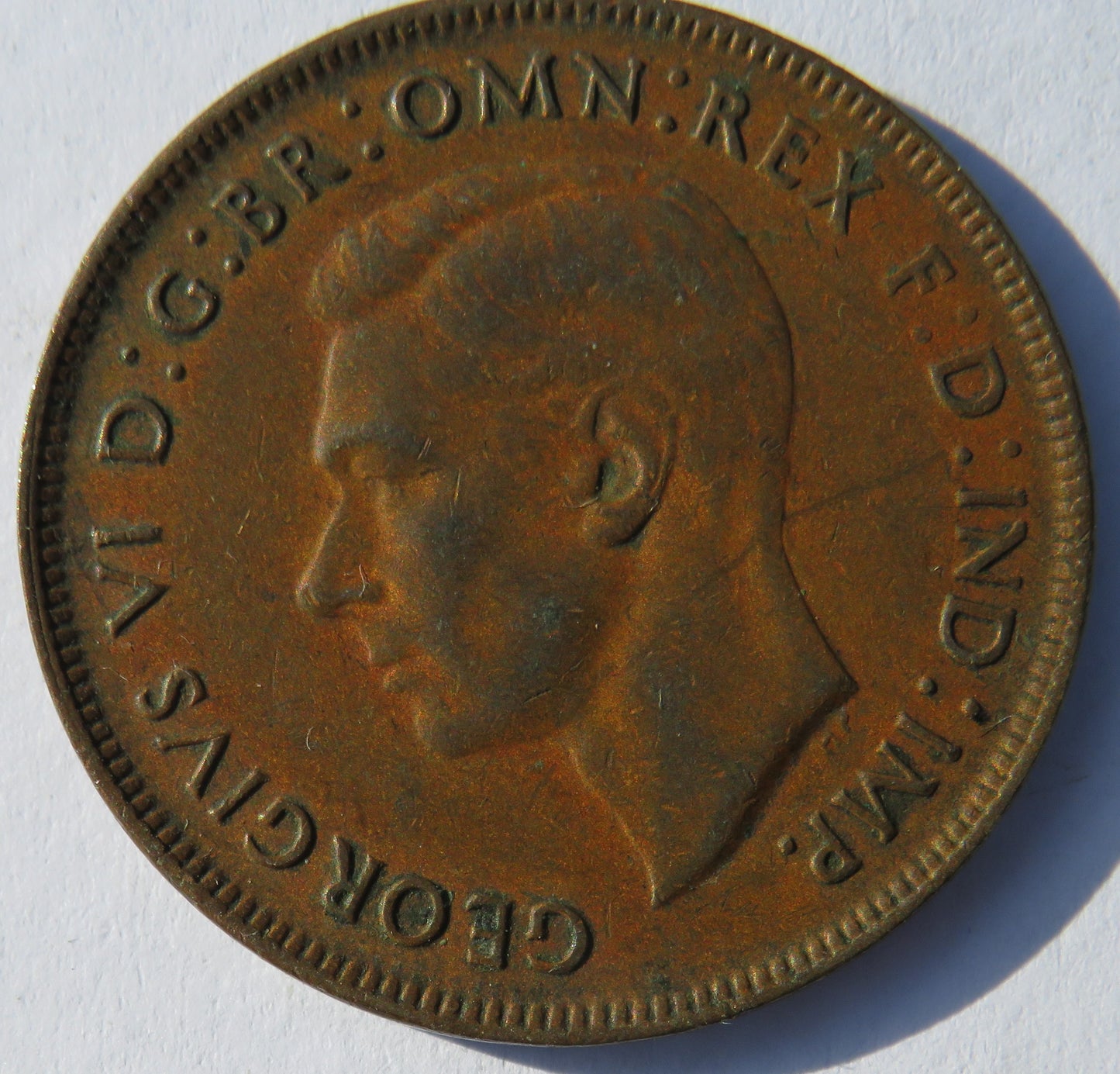 1945 King George VI Australia One Penny Coin