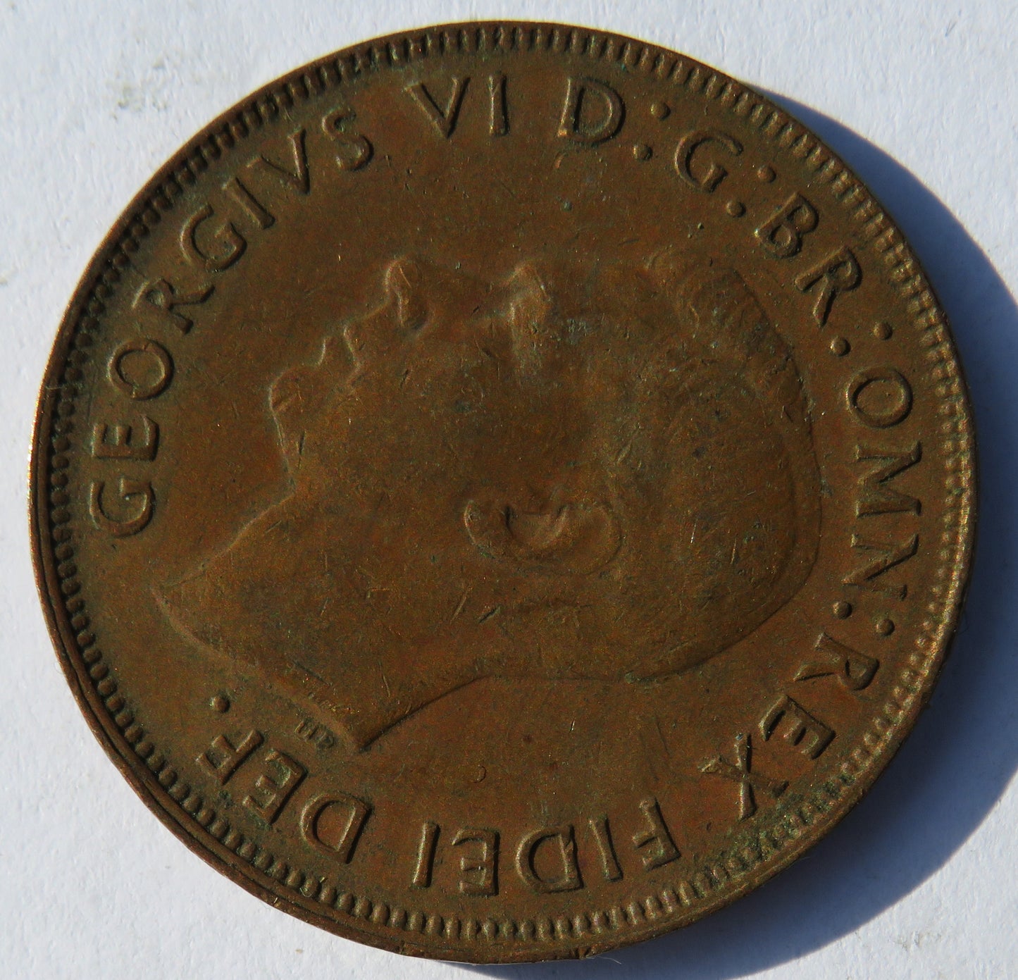 1952 King George VI Australia One Penny Coin