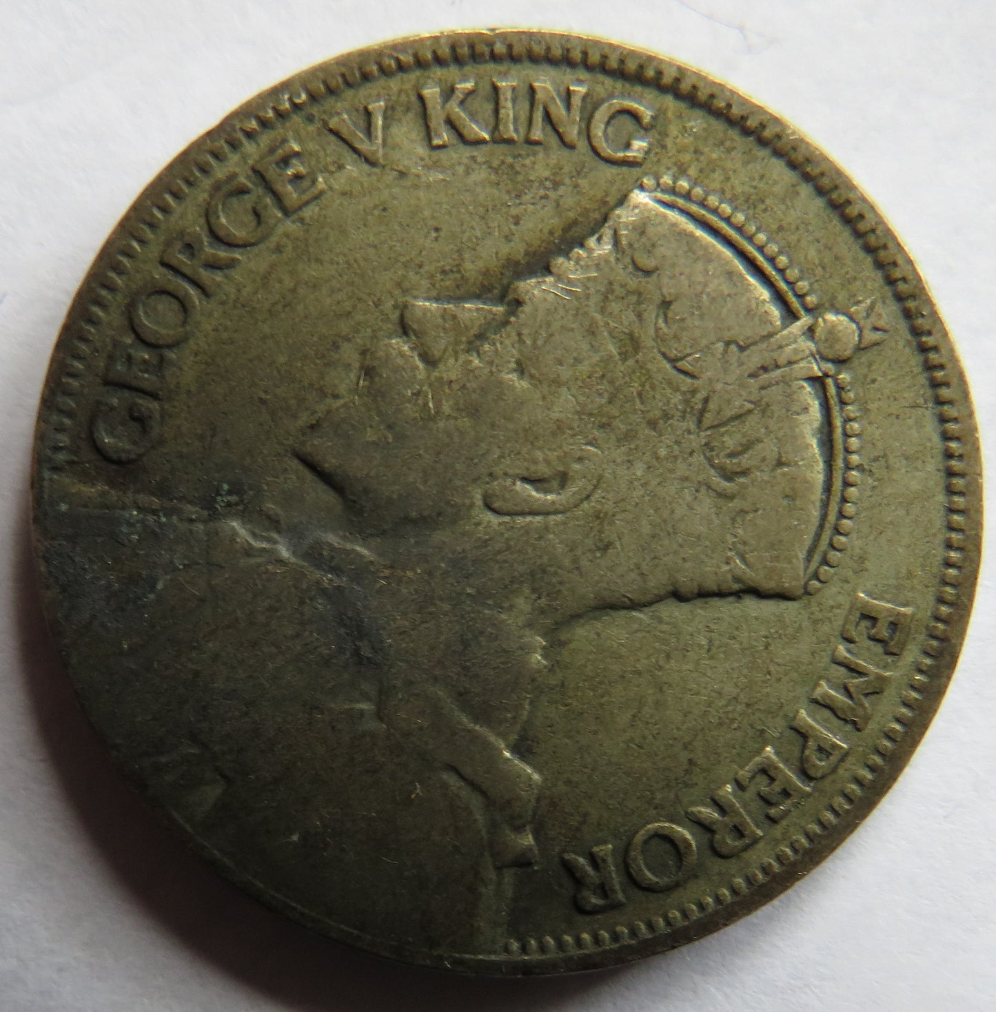 1934 King George V New Zealand Silver One Florin Coin