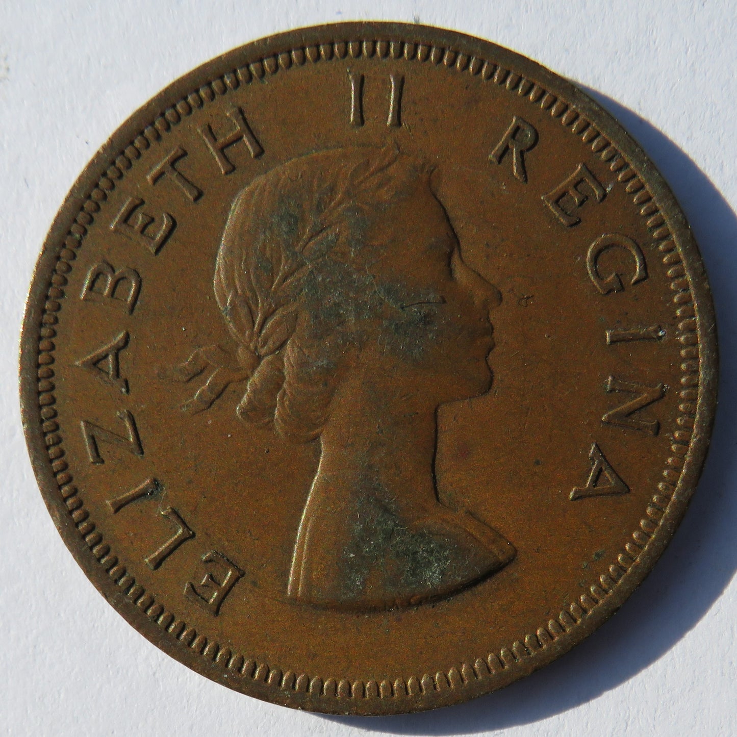 1960 Queen Elizabeth II South Africa One Penny Coin