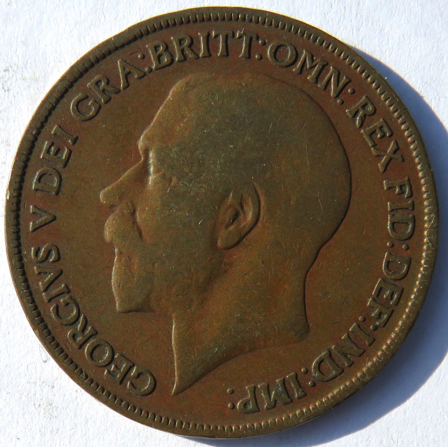 1918-KN King George V One Penny Coin - Great Britain