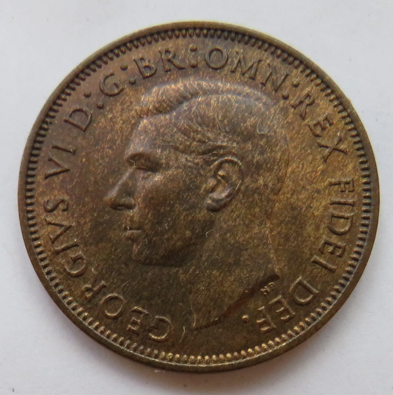 1952 King George VI Halfpenny Coin - Great Britain