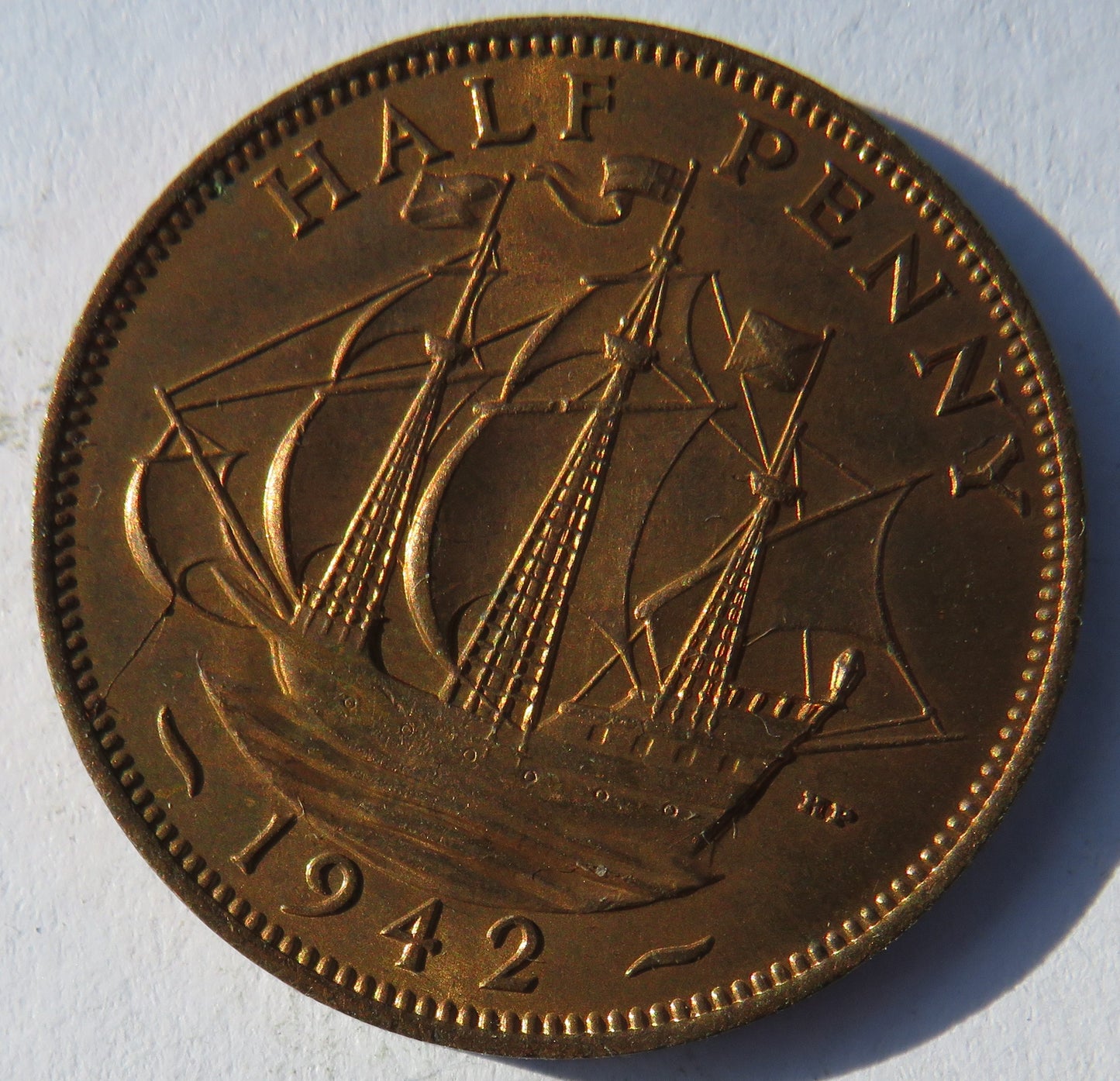 1942 King George VI Halfpenny Coin Unc - Great Britain