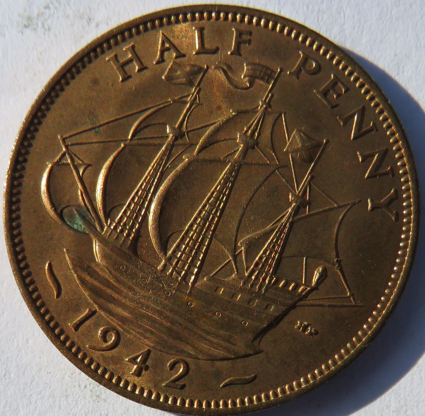 1942 King George VI Halfpenny Coin Unc - Great Britain