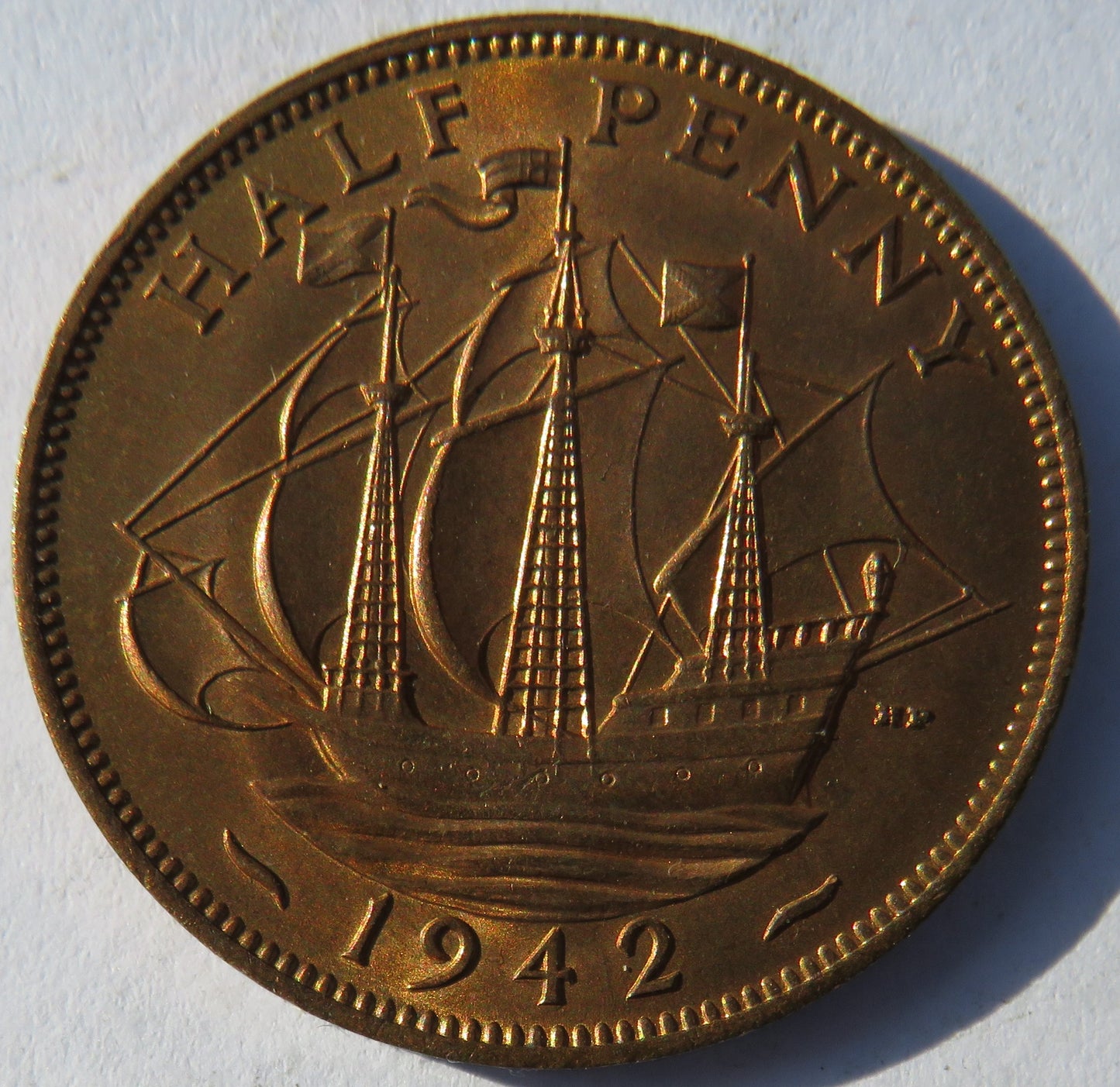 1942 King George VI Halfpenny Coin Unc - Great Britain