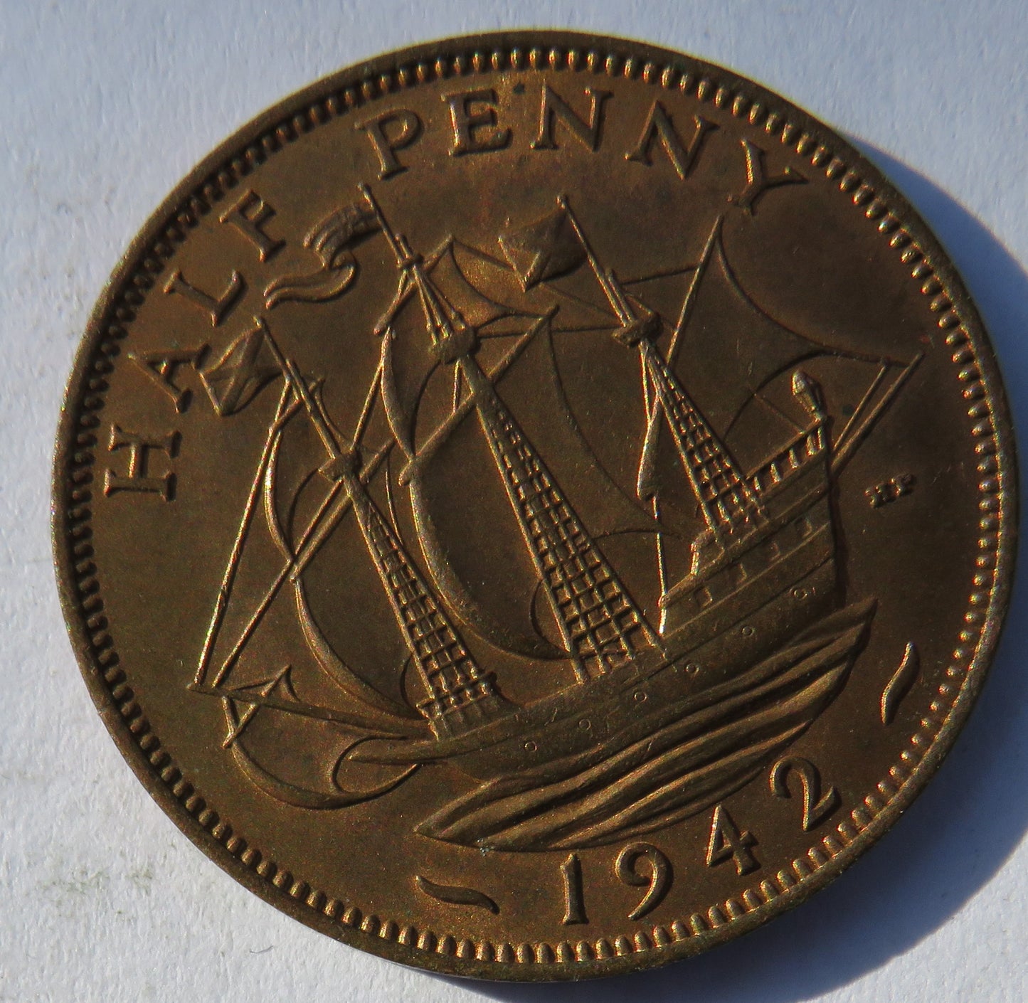 1942 King George VI Halfpenny Coin Unc - Great Britain