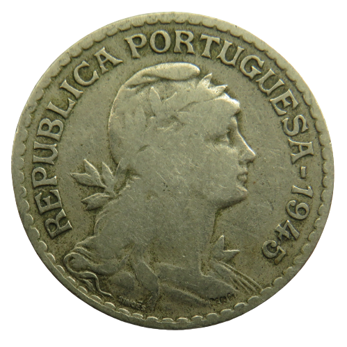 1945 Portugal One Escudo Coin