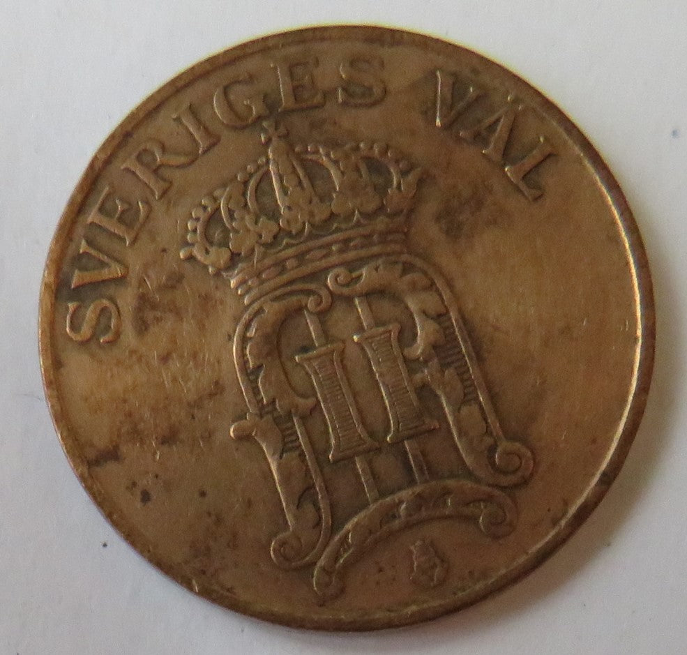 1907 Sweden 2 Ore Coin