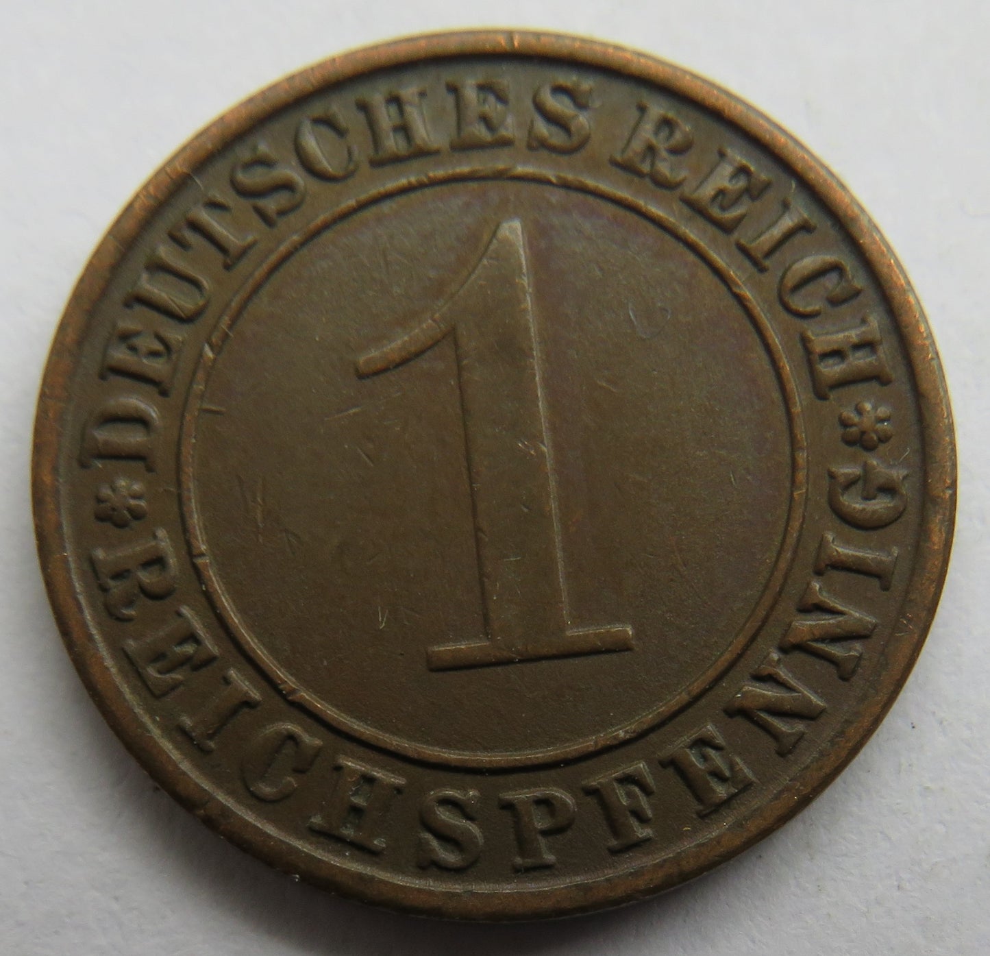 1925-J Germany Weimar Republic One Reichspfennig Coin