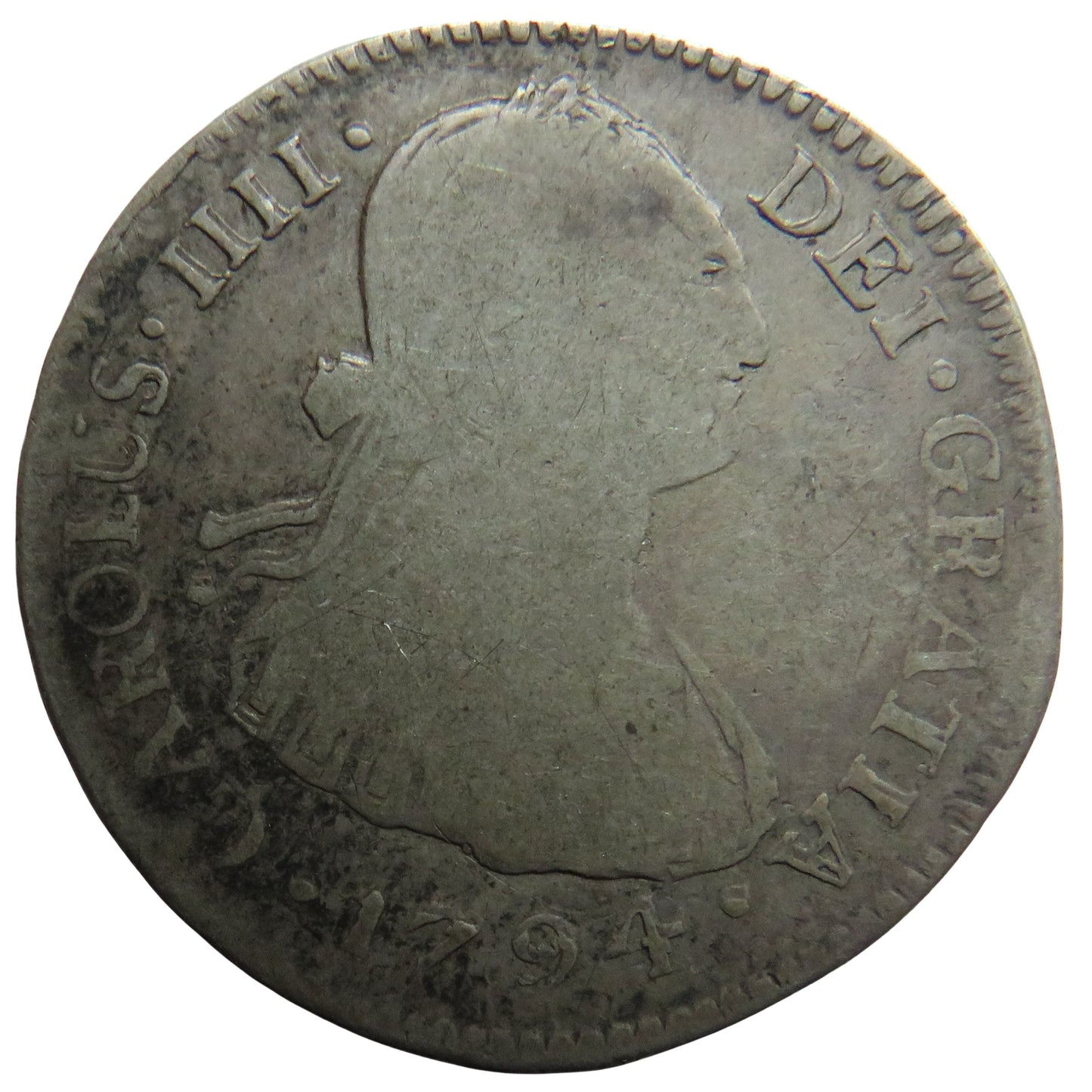 1794 Bolivia Silver 2 Reals Coin