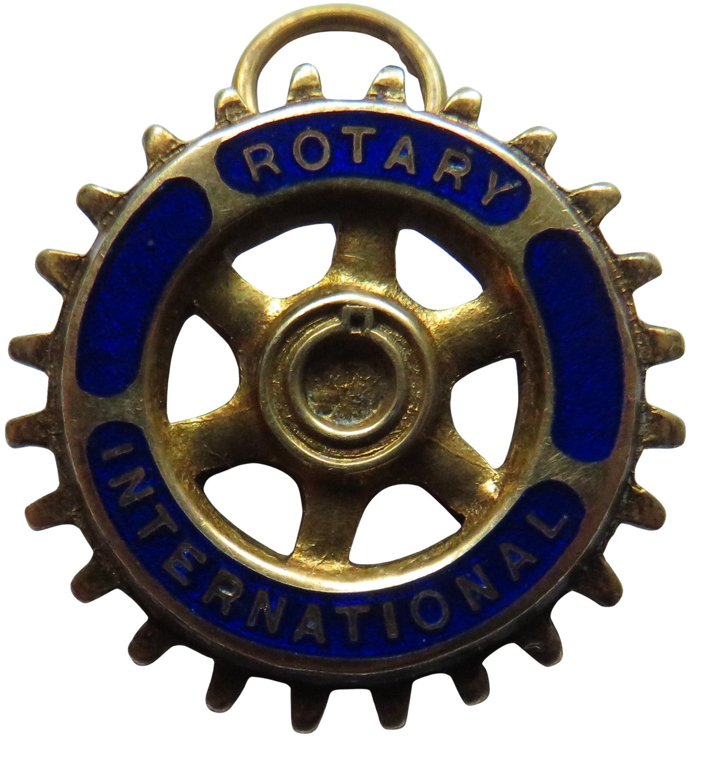Vintage Rotary International Silver Gilt & Enamel Pendant