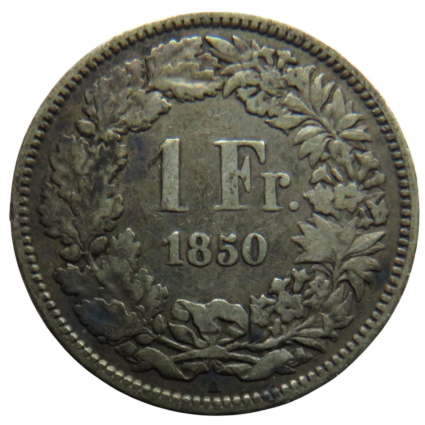 1850 Switzerland Silver One Franc Coin Scarce
