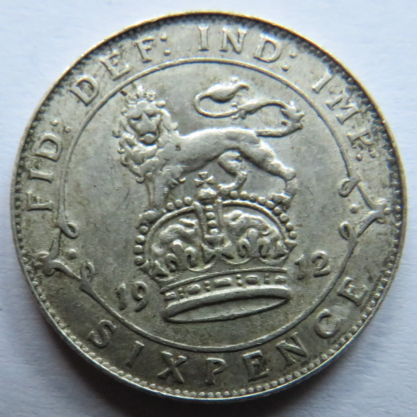 1912 King George V Silver Sixpence Coin - Great Britain