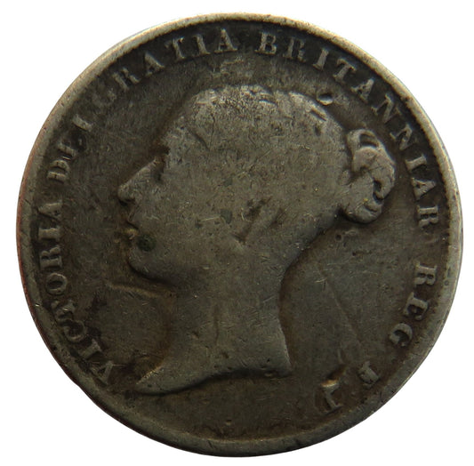 1842 Queen Victoria Young Head Silver Sixpence Coin - Great Britain