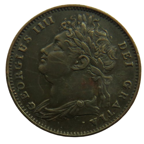 1822 King George IV Farthing Coin - Great Britain