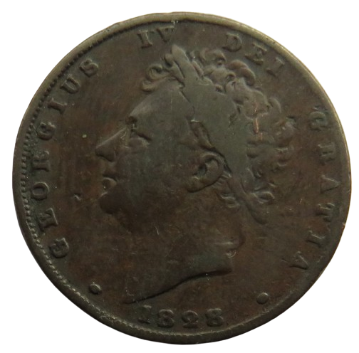 1828 King George IV Farthing Coin - Great Britain
