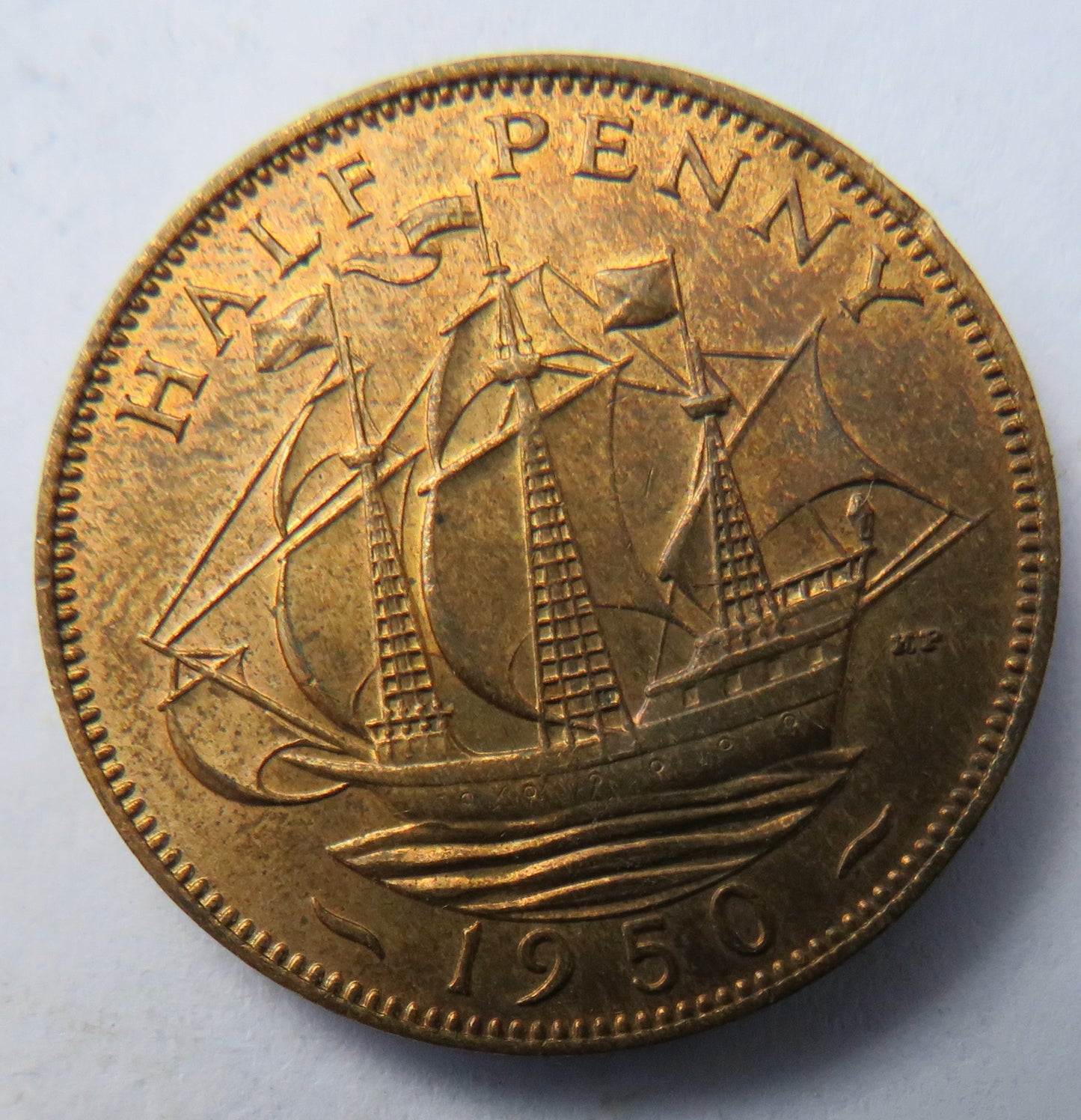 1950 King George VI Halfpenny Coin High Grade - Great Britain