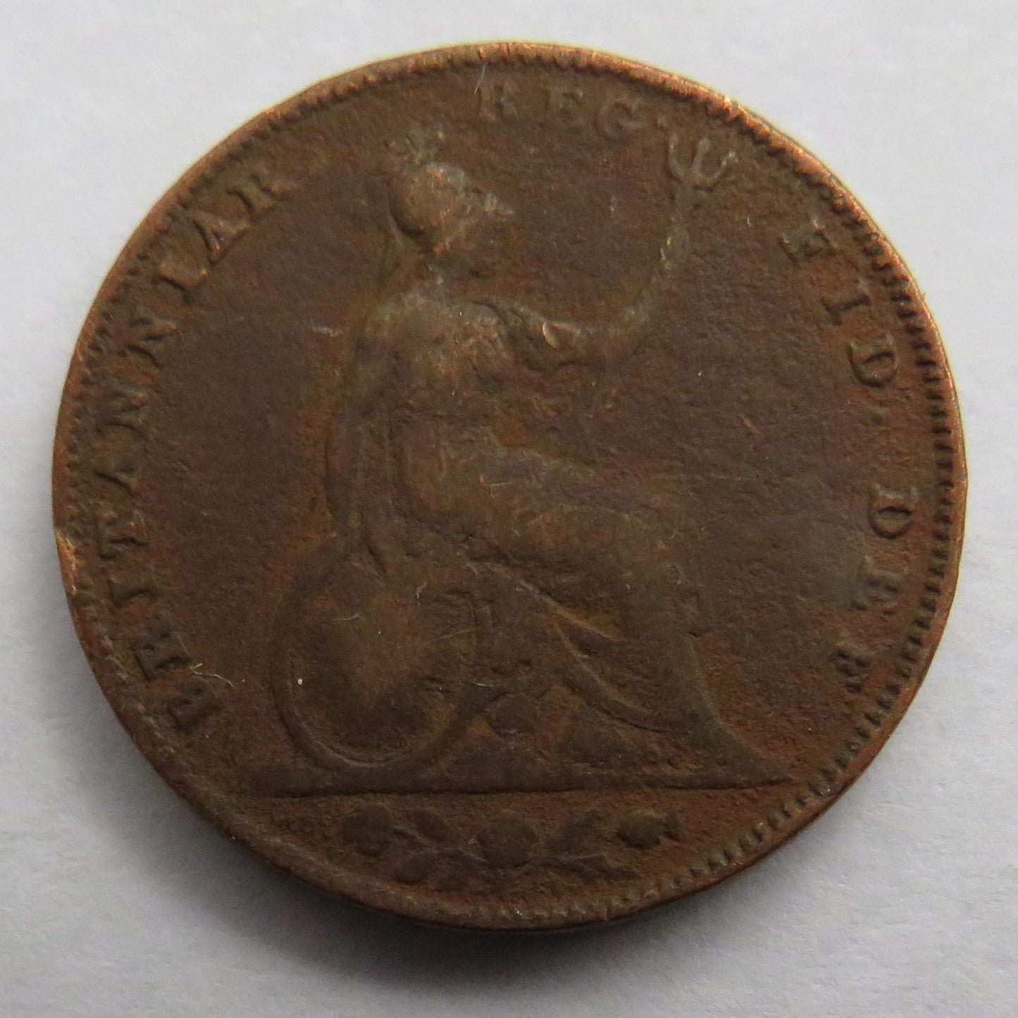 1853 Queen Victoria Young Head Farthing Coin - Great Britain