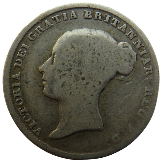 1842 Queen Victoria Young Head Silver Sixpence Coin - Great Britain