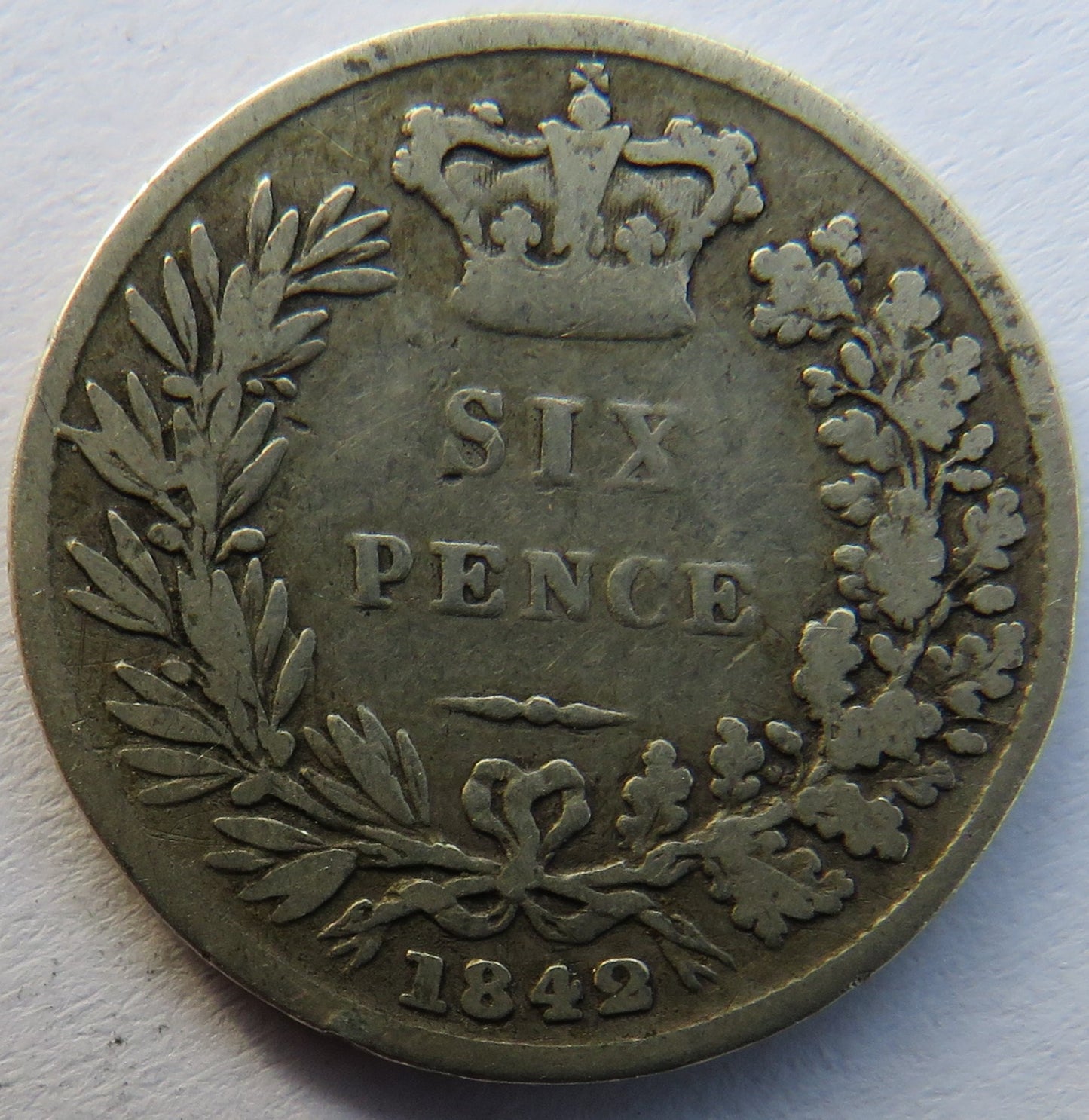 1842 Queen Victoria Young Head Silver Sixpence Coin - Great Britain