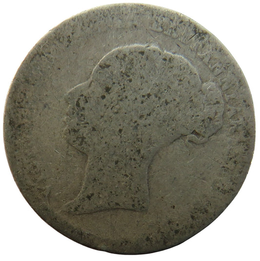 1887 Queen Victoria Young Head Silver Sixpence Coin - Great Britain
