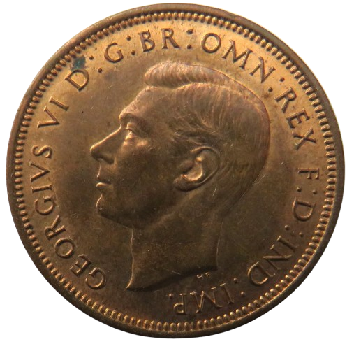 1944 King George VI Halfpenny Coin Unc - Great Britain