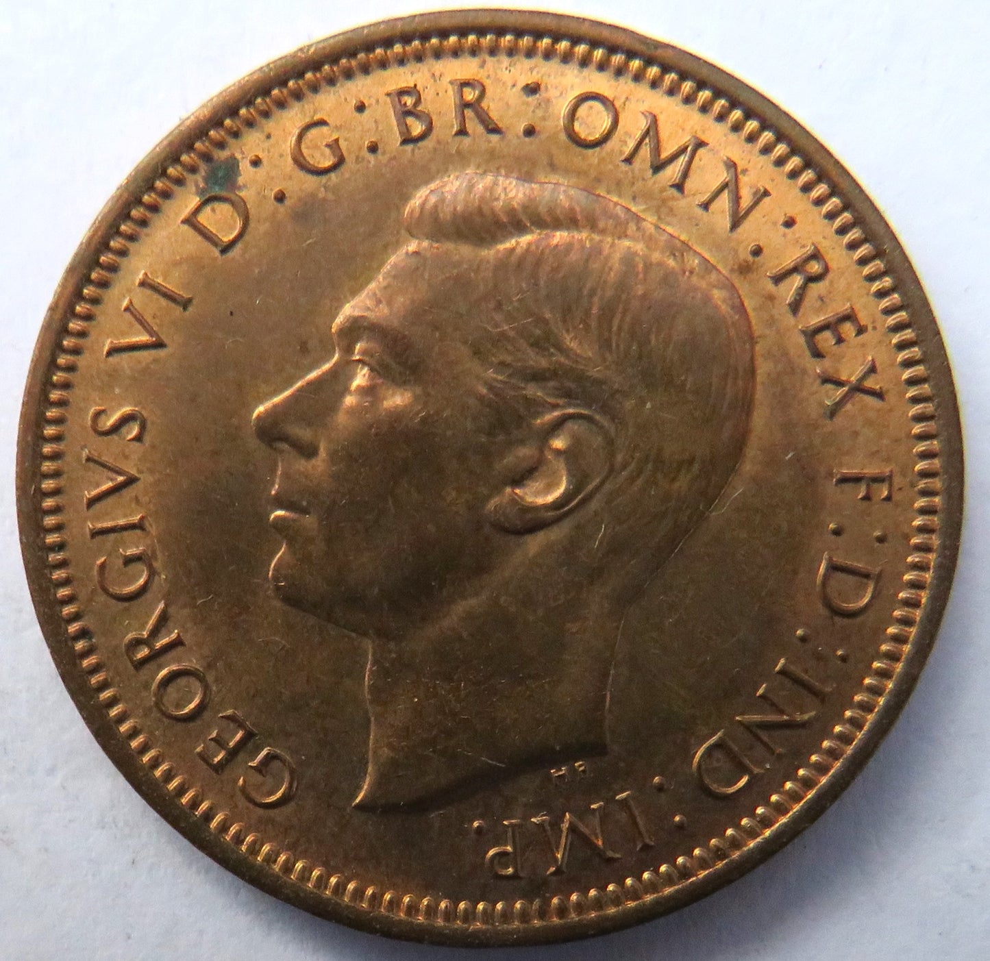 1944 King George VI Halfpenny Coin Unc - Great Britain