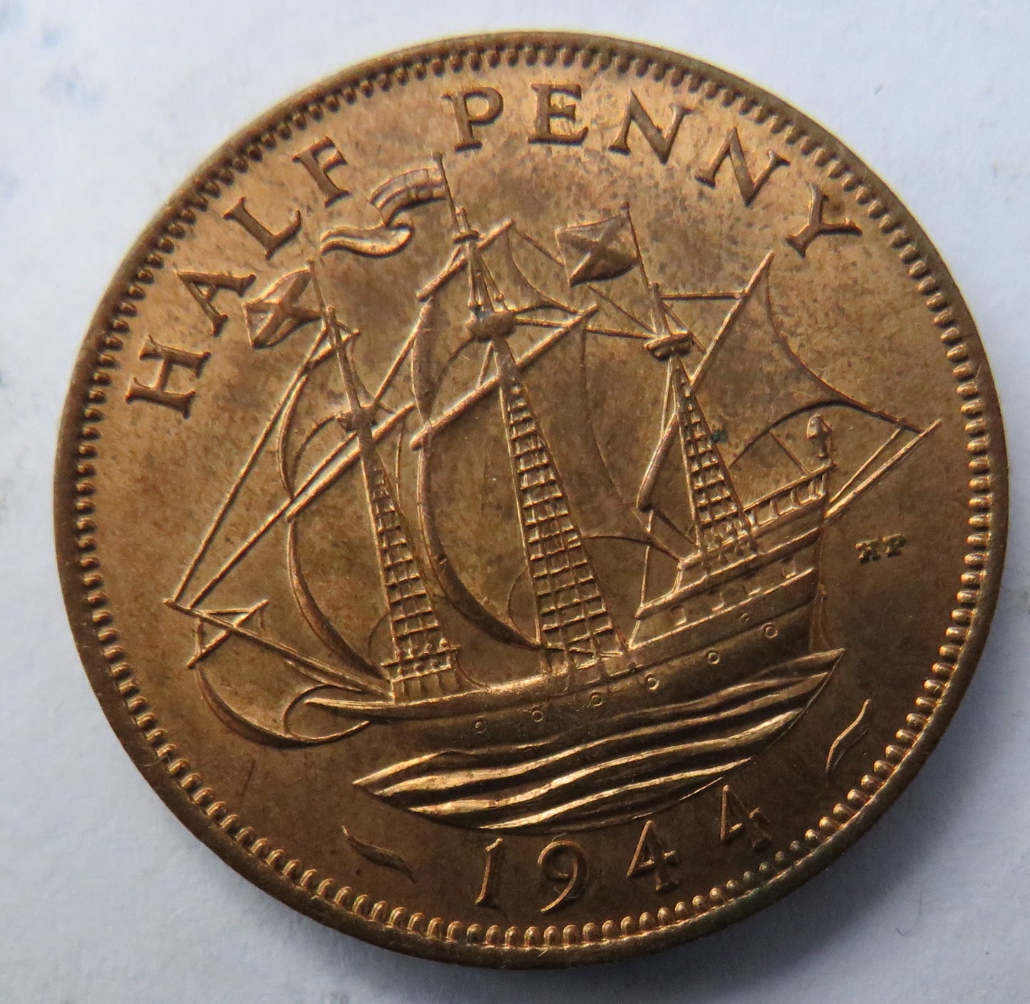 1944 King George VI Halfpenny Coin Unc - Great Britain