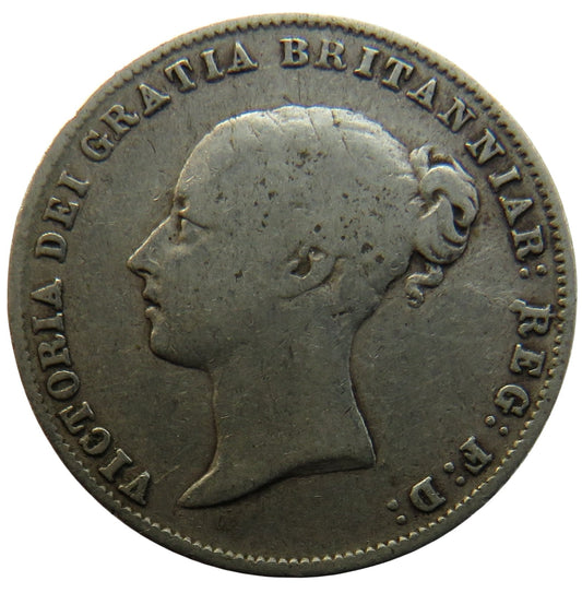 1859 Queen Victoria Young Head Silver Sixpence Coin - Great Britain