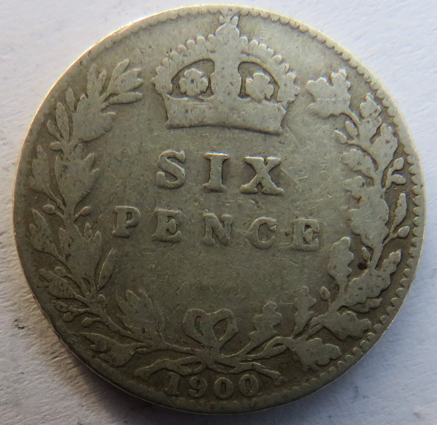 1900 Queen Victoria Silver Sixpence Coin - Great Britain