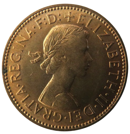 1958 Queen Elizabeth II Halfpenny Coin Unc - Great Britain