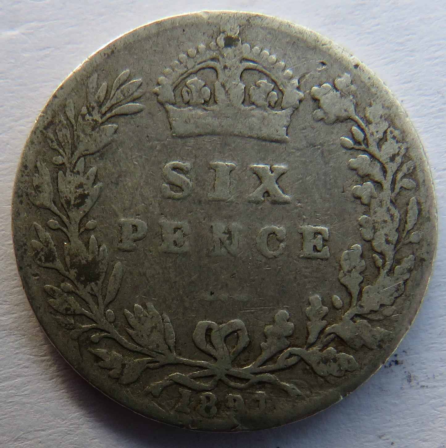 1897 Queen Victoria Silver Sixpence Coin - Great Britain