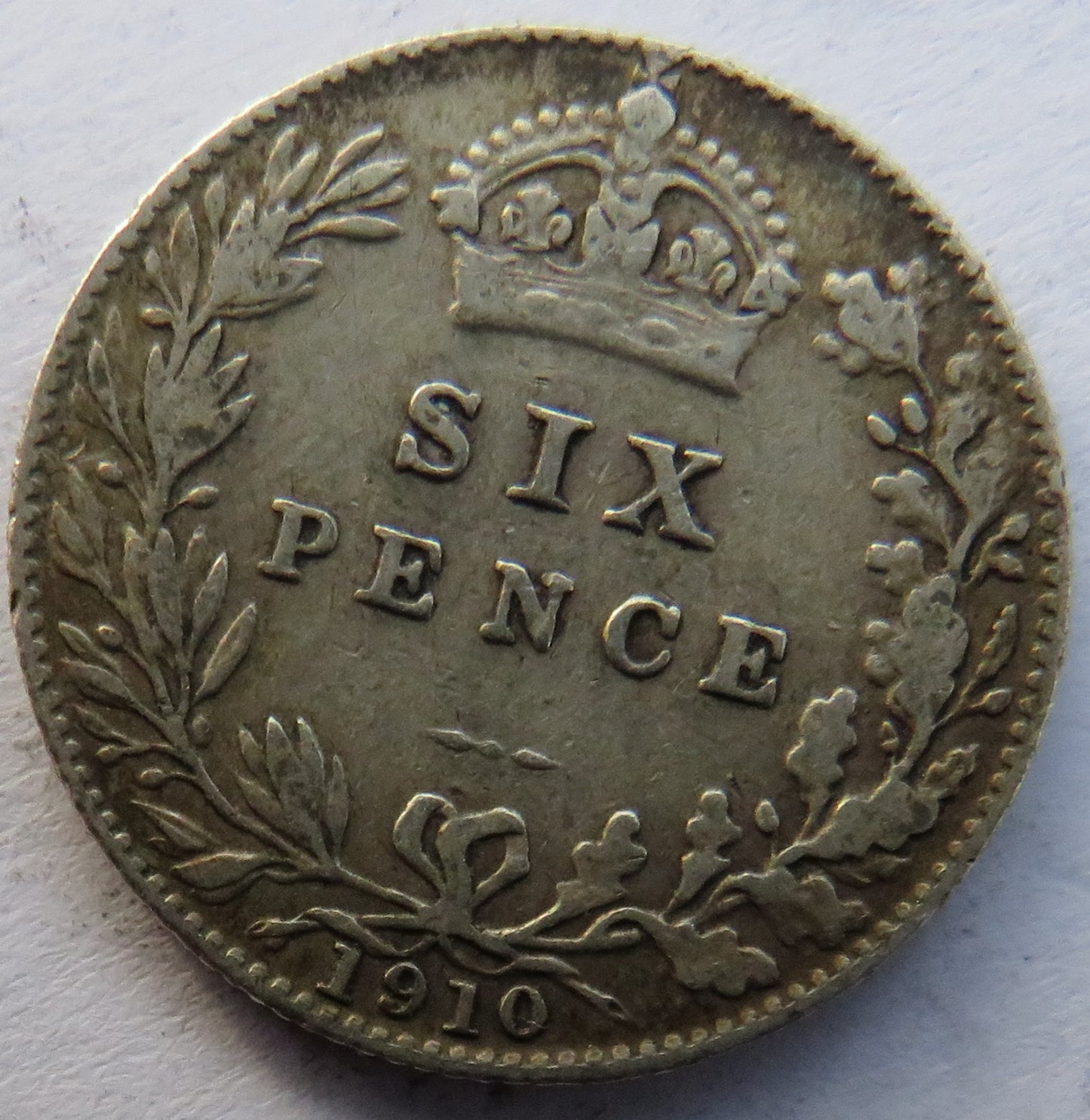 1910 King Edward VII Silver Sixpence Coin - Great Britain