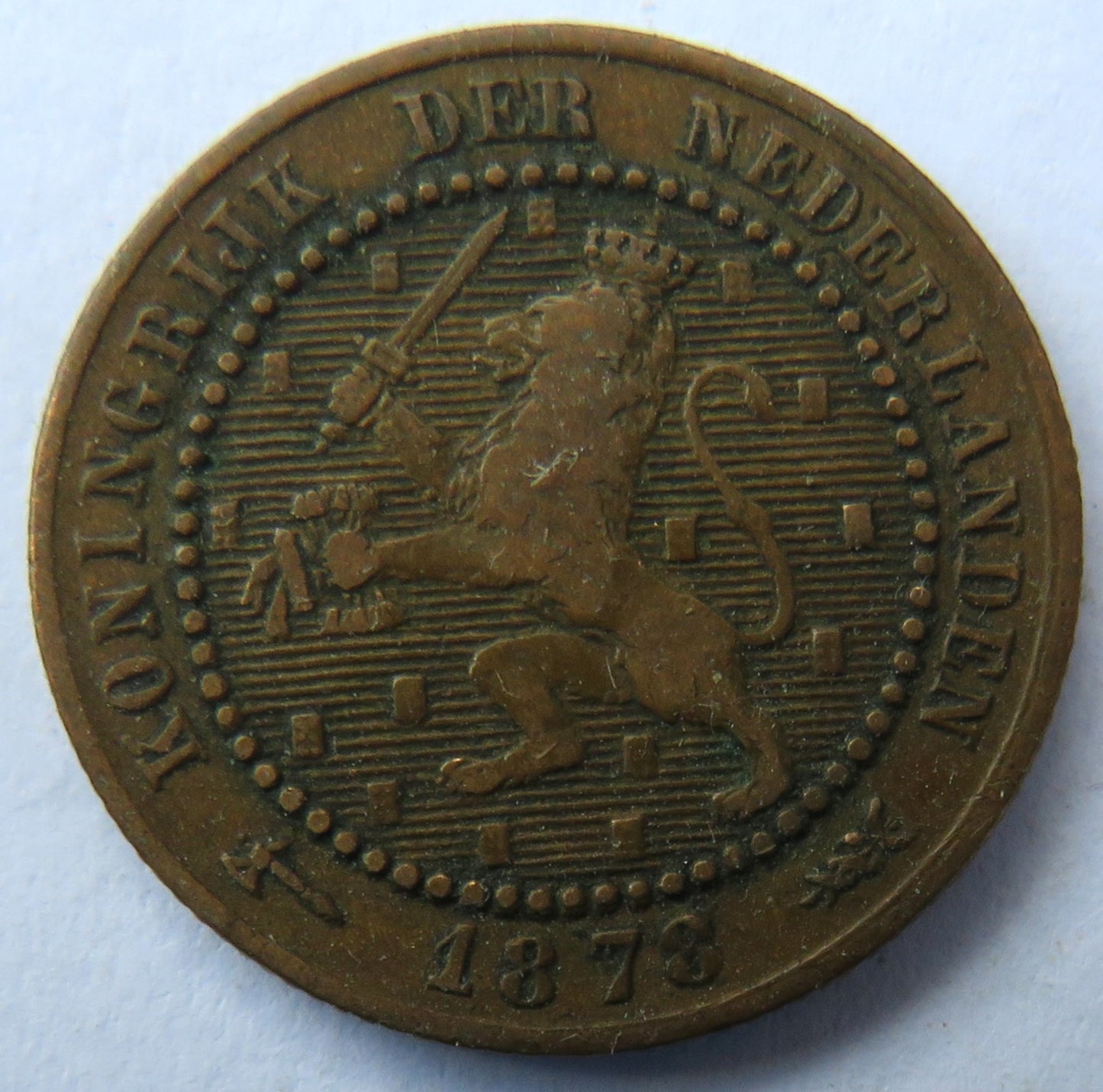 1878 Netherlands One Cent Coin