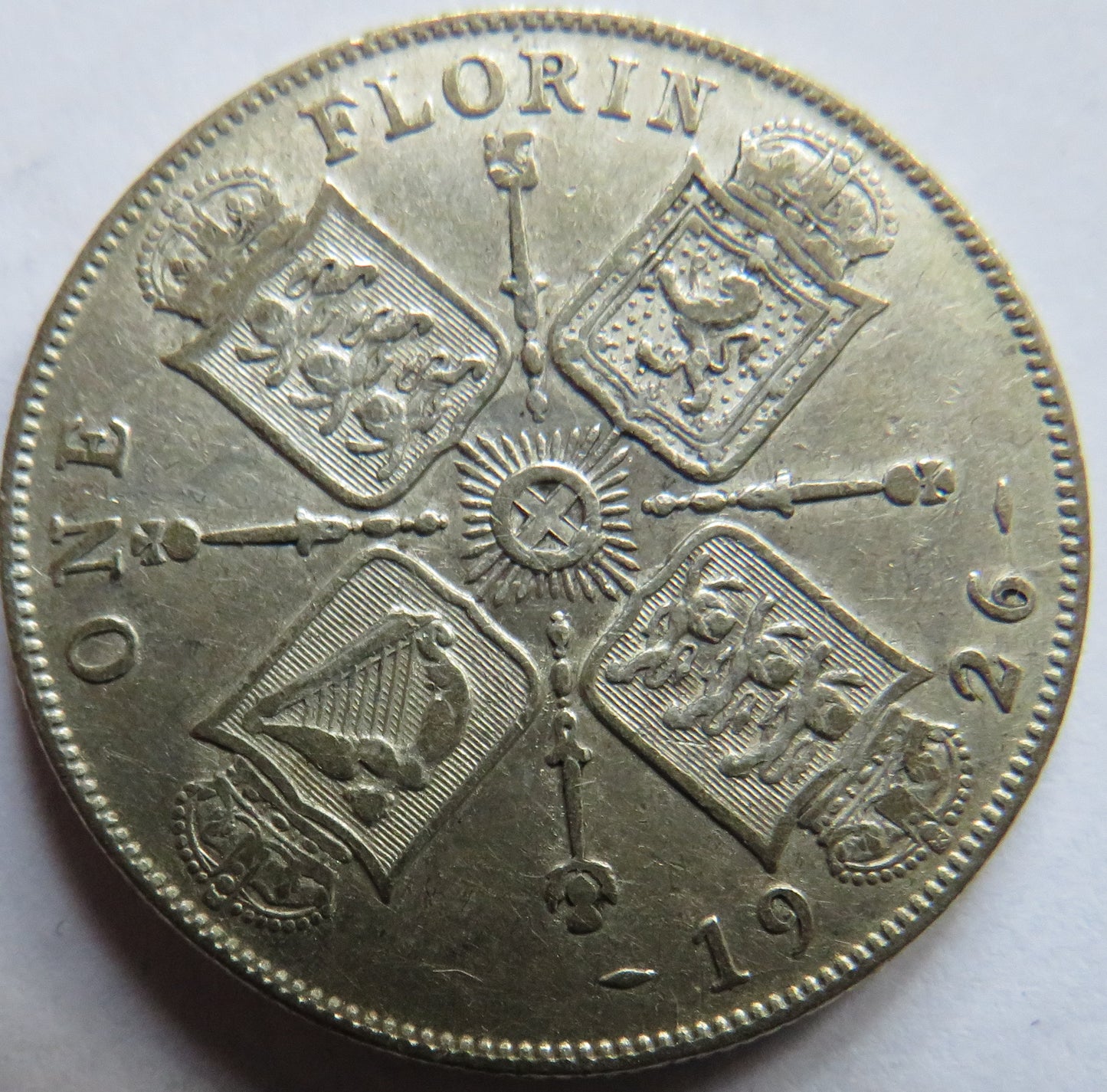 1926 King George V Silver Florin Coin - Great Britain