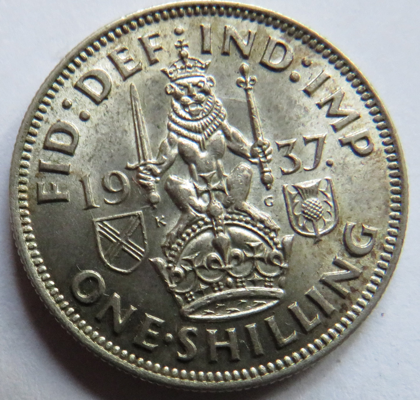 1937 King George VI Silver (Scottish) Shilling Coin - Great Britain