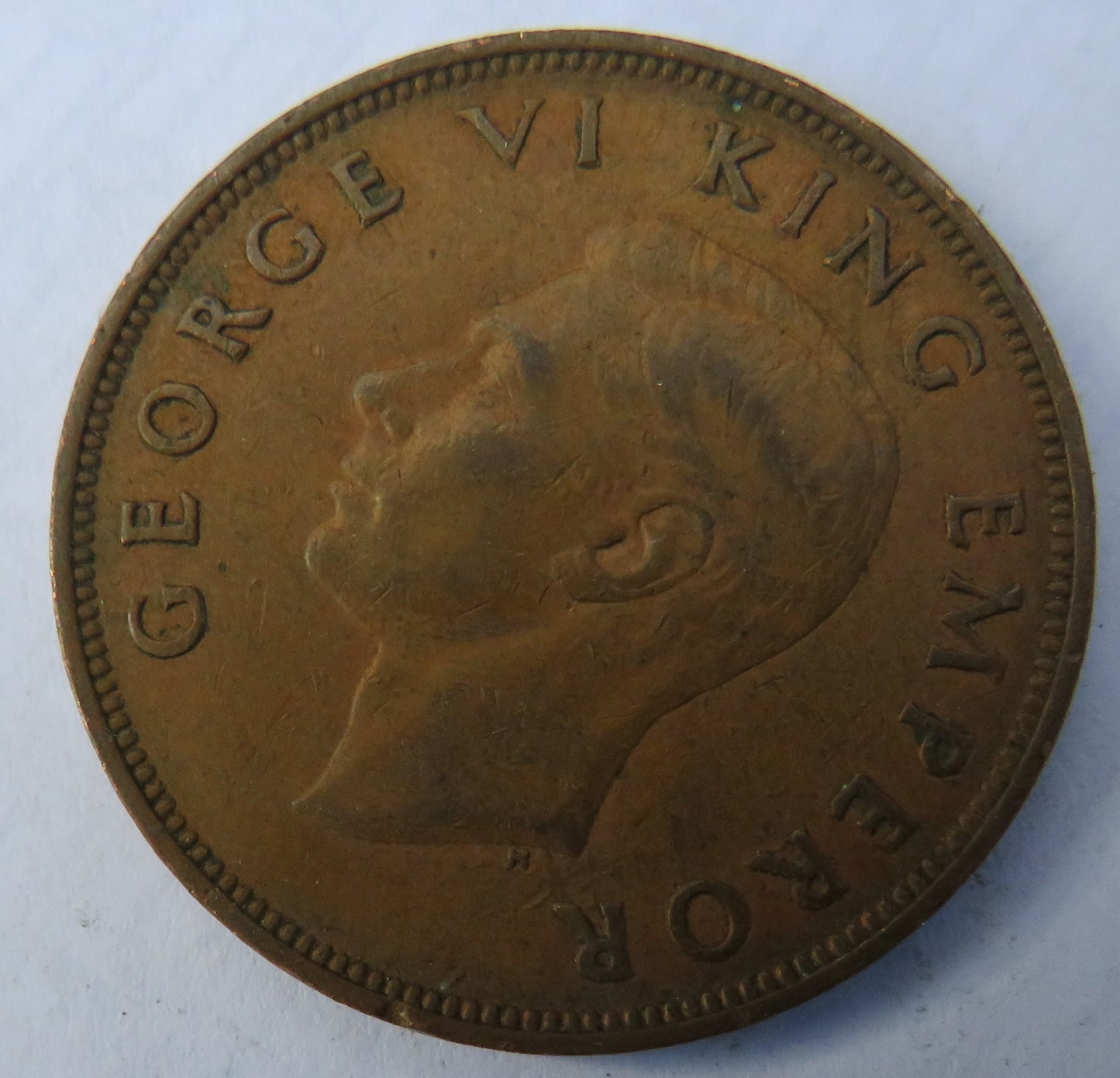 1943 King George VI New Zealand One Penny Coin