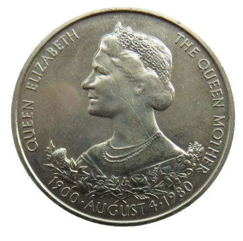 1980 Guernsey 25p / Crown Coin Queen Elizabeth The Queen Mother