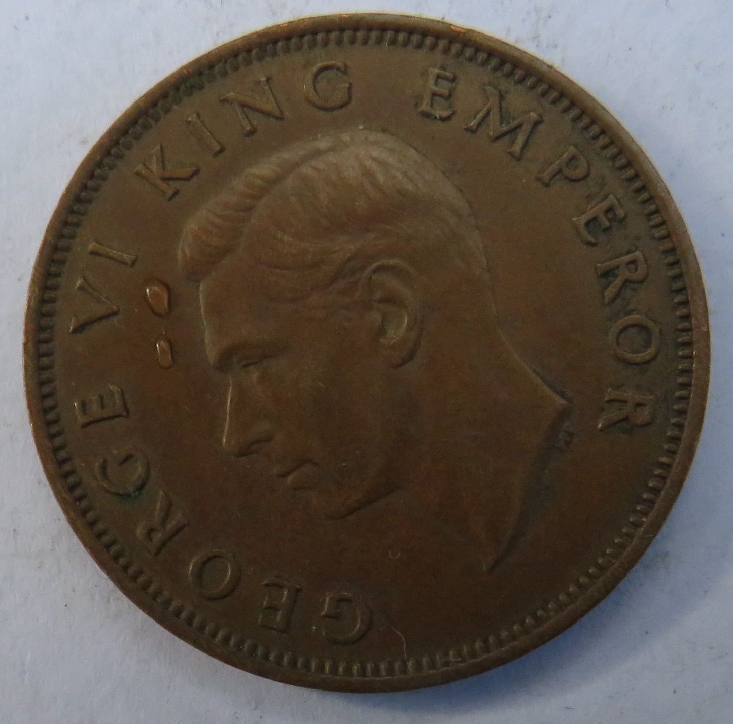 1947 King George VI New Zealand Halfpenny Coin