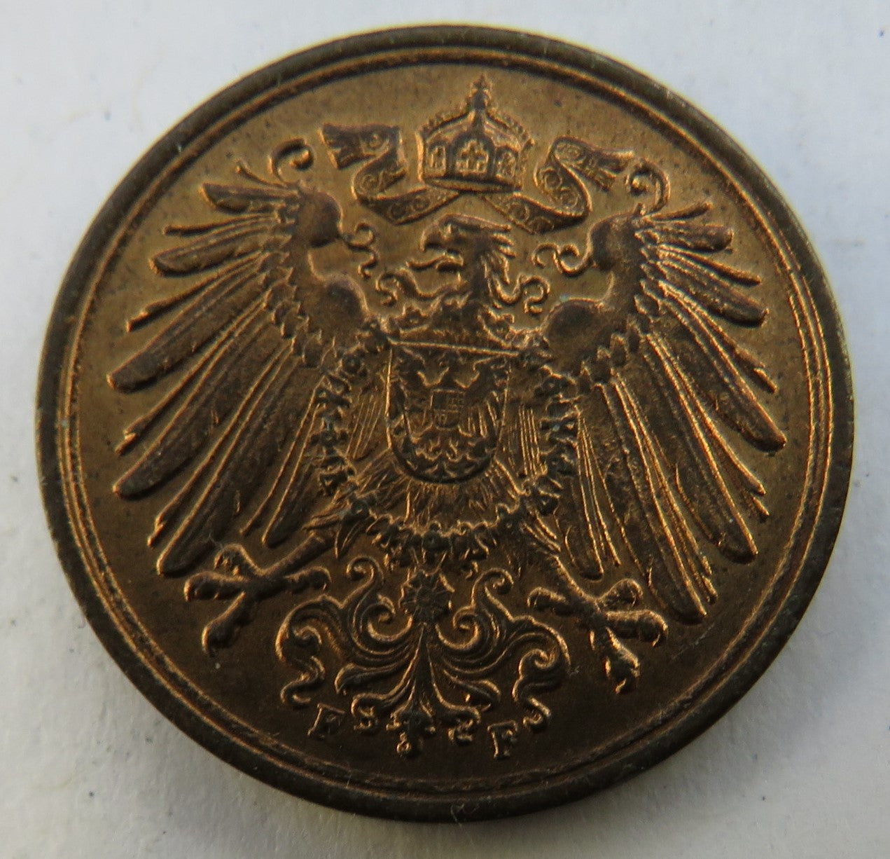 1907-F Germany One Pfennig Coin In High Grade