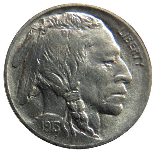1913 USA Buffalo Nickel Coin In Excellent Condition