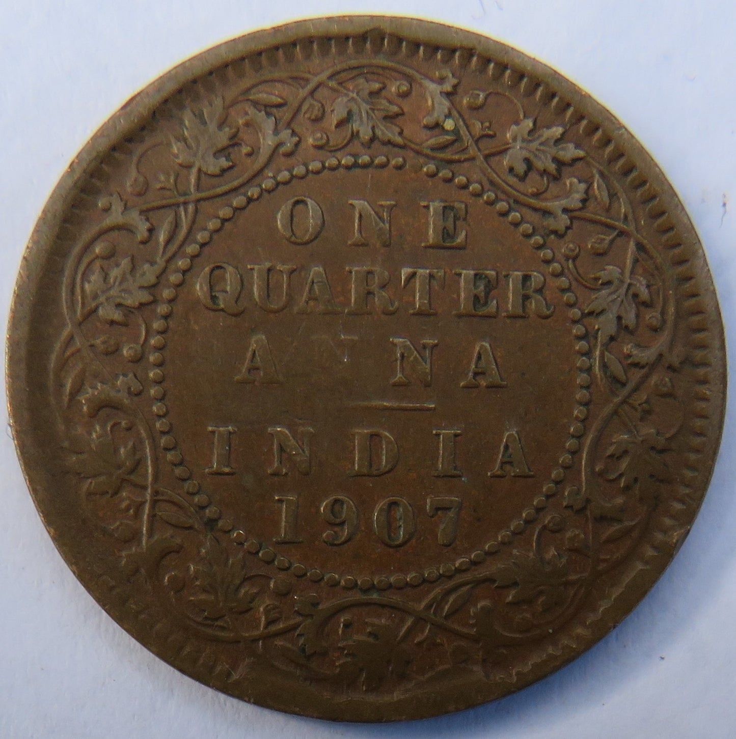 1907 King Edward VII India 1/4 Anna Coin
