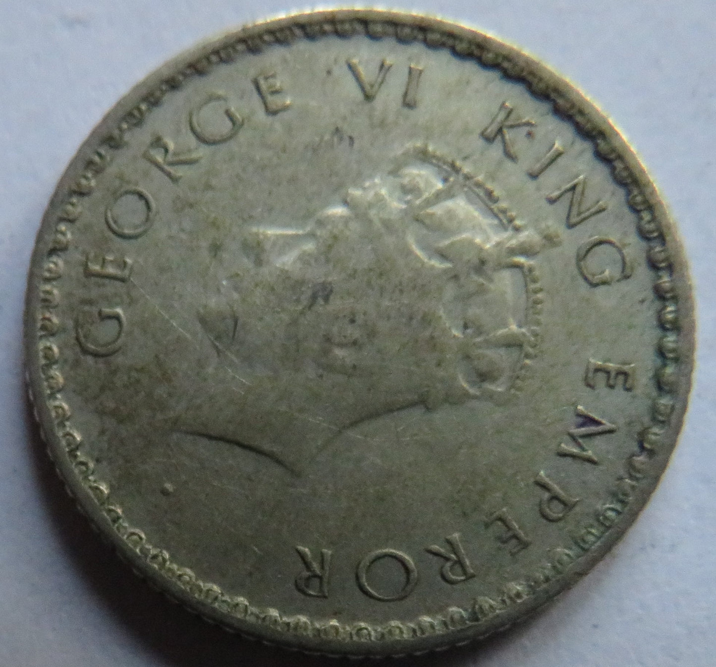 1940 King George VI India Silver 1/4 Rupee Coin